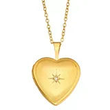 "Kids' Charming Girl 14k Gold Filled Diamond Accent Heart Locket Necklace, Girl's, Size: 15"", White"