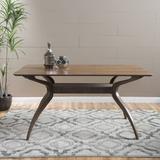 Wrought Studio™ Blakeslee 59.06" Rubberwood Dining Table Wood in Brown, Size 29.53 H x 59.06 W x 35.43 D in | Wayfair