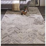Gray Area Rug - Steelside™ Amirah Chevron Handmade Tufted Taupe/Black Area Rug Viscose/Wool in Gray, Size 60.0 W x 0.48 D in | Wayfair