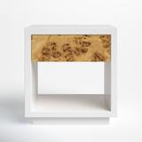 Joss & Main Sontania Floor Shelf Nightstand w/ Storage Wood in Brown/White, Size 26.0 H x 24.0 W x 18.0 D in | Wayfair