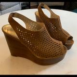 Coach Shoes | Coach Chasity Sling Back Wedge - 8 | Color: Brown/Tan | Size: 8