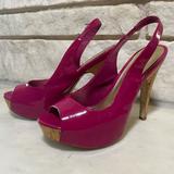 Jessica Simpson Shoes | Jessica Simpson Peep Toe Slingback Sandals | Color: Pink | Size: 6.5