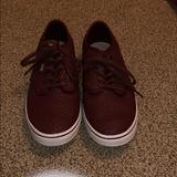 Vans Shoes | Maroon Leather Vans | Color: Red | Size: 9