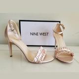 Nine West Shoes | Casual Open Toe Stiletto Heel, Color Natural, 9.5 | Color: Cream | Size: 9.5