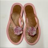 Coach Shoes | Coach Pink Flower Sequins Flip Flop 6 | Color: Pink | Size: 6