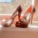 Nine West Shoes | Peep Toe High Heels | Color: Brown/Orange | Size: 6.5