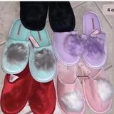 Pink Victoria's Secret Shoes | Pinkvictoria Secrets Slippers | Color: Black/Pink/Red | Size: Medium (7-8)