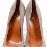 Gucci Shoes | Gucci Grey Suede Betty Round Toe Platform Pumps | Color: Gray | Size: 37.538.5