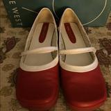Nine West Shoes | Nine West Mary Jane | Color: Red/White | Size: 7.5