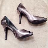 Jessica Simpson Shoes | Jessica Simpson Metallic Peep-Toe Heels | Color: Purple/Silver | Size: 8.5