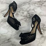 Kate Spade Shoes | Kate Spade Black Suede Peep Toe Ankle Strap Pumps | Color: Black | Size: 6.5