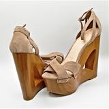 Jessica Simpson Shoes | Jessica Simpson Jp-Nikki Ankle Strap Wedge | Color: Tan | Size: 10b 40