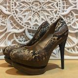 Jessica Simpson Shoes | Jessica Simpson Colie Snakeskin Print Platform | Color: Black/Brown | Size: 8.5