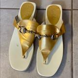 Gucci Shoes | Gucci Sandals Size 6 B | Color: Gold/Silver | Size: 6
