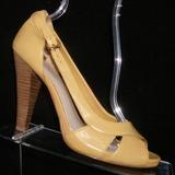 Nine West Shoes | Nine West 'Cup Of Joe' Yellow Leather Heels 8m | Color: Yellow | Size: 8