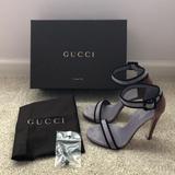 Gucci Shoes | Gucci Suede Heels. Size 36.5. New! | Color: Brown/Purple | Size: 6.5