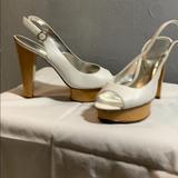 Jessica Simpson Shoes | Jessica Simpson White Slingback Heels | Color: White | Size: 7.5