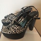 Coach Shoes | Coach Janeen Black Platform Sandal Size 7 | Color: Black/White | Size: 7