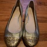 Nine West Shoes | Champagne Gold Glitter Toe Flats | Color: Gold/Yellow | Size: 9