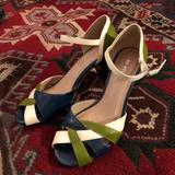 Nine West Shoes | Funky Summer Heels | Color: Blue/Green | Size: 8