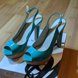 Nine West Shoes | Nine West New Leather Platform Heels | Color: Blue/Green | Size: 7