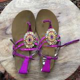 Nine West Shoes | Nine West Womens Sandals | Color: Gold/Purple | Size: 7.5