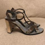 Gucci Shoes | Gucci Snake Skin Grey Green W Bamboo Heel Size 7 | Color: Gray | Size: 7