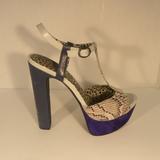 Jessica Simpson Shoes | Jessica Simpson 2 Tone Platform Sandal | Color: Cream/Purple | Size: 9