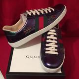 Gucci Shoes | Gucci Mens Ace Embellished Low Top Sneaker | Color: Purple | Size: Gucci 8 Usa 9 - 912
