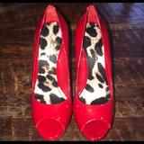 Jessica Simpson Shoes | Jessica Simpson Red Patton Platform | Color: Red | Size: 9.5