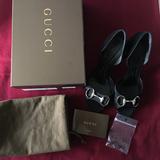 Gucci Shoes | Gucci Shoes Black Satin Size 7 1/2 B | Color: Black | Size: 7.5