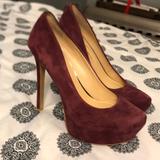 Jessica Simpson Shoes | Jessica Simpson Suede Heels | Color: Red | Size: 8