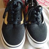 Vans Shoes | Nibvan's Old Skool(Gold Leather) Black Canvas | Color: Black/Gold | Size: 6