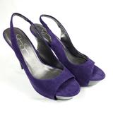 Jessica Simpson Shoes | Jessica Simpson Sling Back Platform Peep Toes | Color: Black/Purple | Size: 9