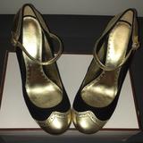 Coach Shoes | Coach Blackgold Kidsuede Mary Jane Platforms | Color: Black/Gold | Size: 10