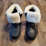 Ralph Lauren Shoes | Euc Ralph Lauren Polo Blk Leathersherpa Boots 5 | Color: Black/Cream | Size: 5bb