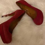 Gucci Shoes | Red Suede Platform Gucci Pumps | Color: Red | Size: 7