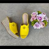 Kate Spade Shoes | Kate Spade Espadrille Wedge Sandals | Color: Yellow | Size: 8.5
