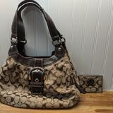 Coach Bags | Coach Purse And Card Wallet Authentic | Color: Brown/Tan | Size: Os