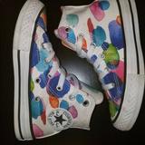 Converse Shoes | Converse Watercolor Girls Chucks Size12 | Color: Blue/Orange | Size: Us 12 Girls 8 3/4 Inches Heel To Toe