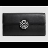 Coach Bags | Coach Alexandra Black Leather Slim Clutch Wallet | Color: Black/Silver | Size: Os