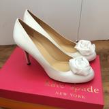 Kate Spade Shoes | Kate Spade Wedding White Satin Flower Pump | Color: White | Size: Various