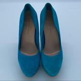Jessica Simpson Shoes | Jessica Simpson Sz 8.5 Aqua Shoes Heels Platform | Color: Blue | Size: 8.5