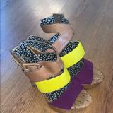 Jessica Simpson Shoes | Jessica Simpson Platforms | Color: Purple/Yellow | Size: 7.5