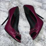 Gucci Shoes | Gucci Peep Toe Stilettos Authentic In 38 12 (8.5) | Color: Purple | Size: 8.5