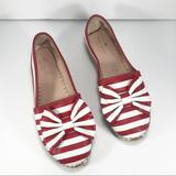 Kate Spade Shoes | Kate Spade Linds Red White Stripe Bow Espadrilles | Color: Red/White | Size: 6