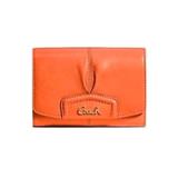 Coach Bags | Coach Ashley Leather Compact Clutch #F48068 | Color: Orange | Size: 5 (L) X 4 (H) X 1 (D)