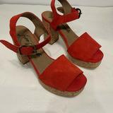 Free People Shoes | Free People Womens Cork Platform Sandals Shoes Red | Color: Red | Size: 5