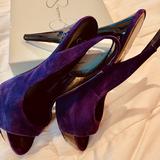 Jessica Simpson Shoes | Jessica Simpson Suede Purple High Heels Sling Back | Color: Black/Purple | Size: 9