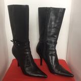 Nine West Shoes | Nine West Tall Mid Calf Brown Leather Boots Pointd | Color: Black | Size: 8.5